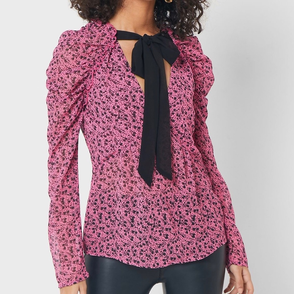 NWT TOPSHOP Bow Front Prairie Blouse
